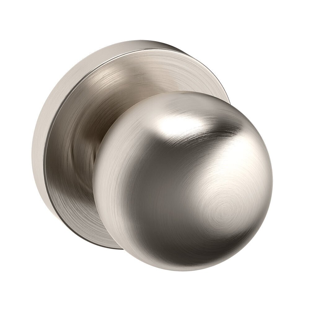 Dummy Set Contemporary Door Knob with Contemporary Rose in Lifetime Pvd Satin Nickel