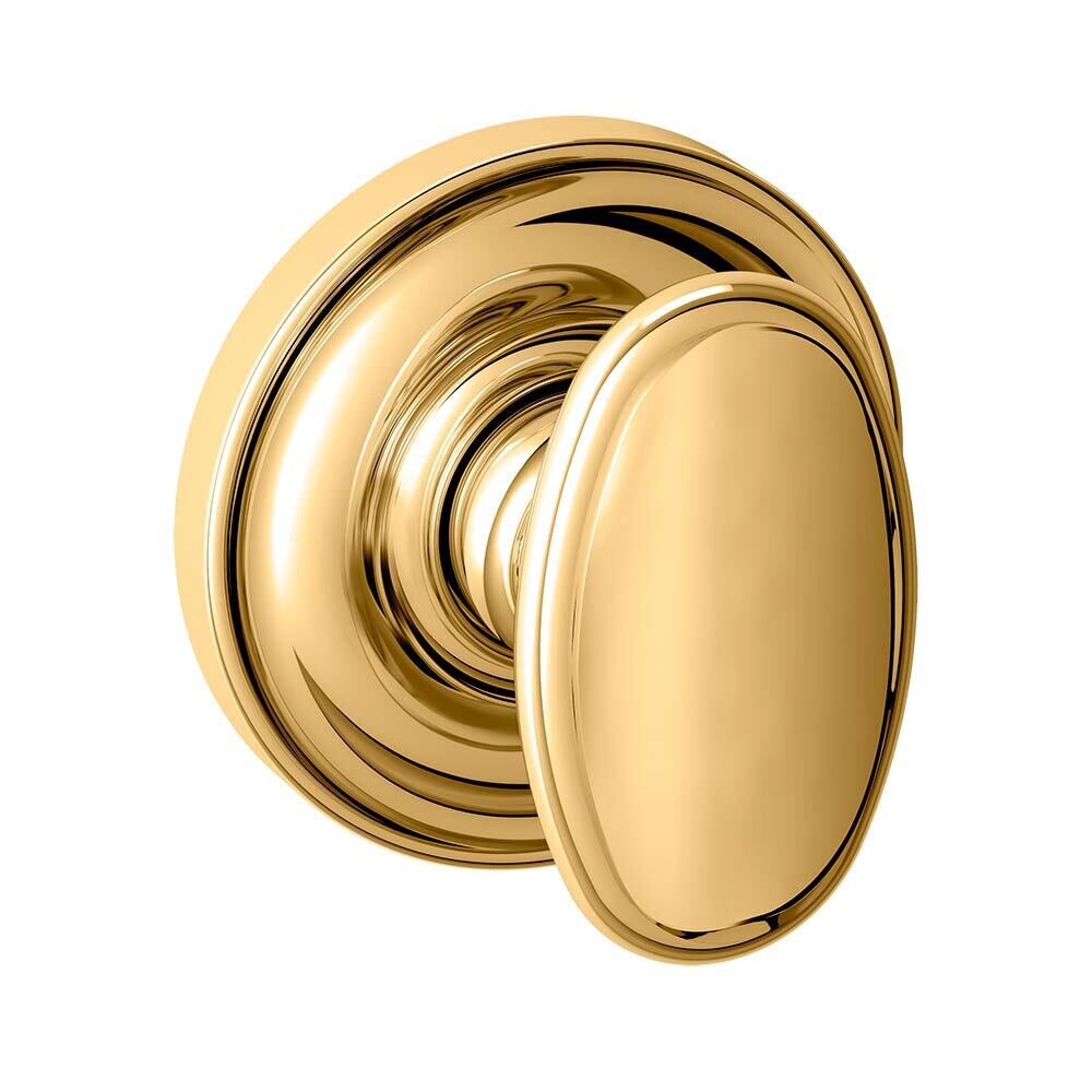 Passage 5057 Oval Estate Knob with 5048 Rose in Unlacquered Brass