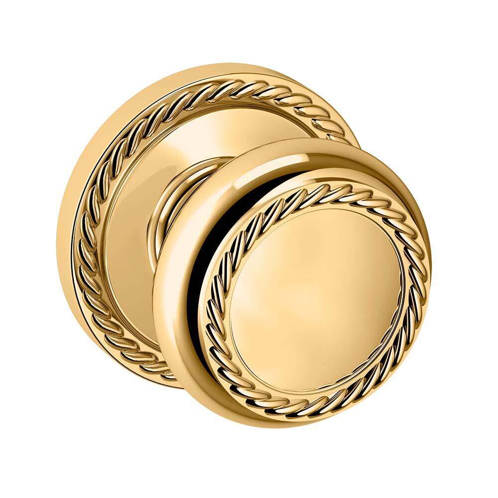 Passage 5064 Estate Rope Knob with 5004 Rope Rose in Lifetime Pvd Polished Brass