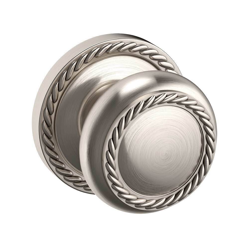 Passage 5064 Estate Rope Knob with 5004 Rope Rose in Lifetime Pvd Satin Nickel