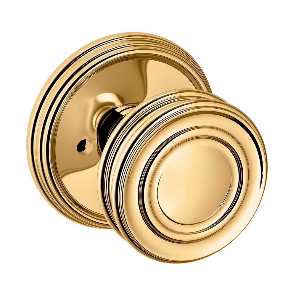 Privacy 5066 Estate Knob with 5078 Rose in Lifetime Pvd Polished Brass