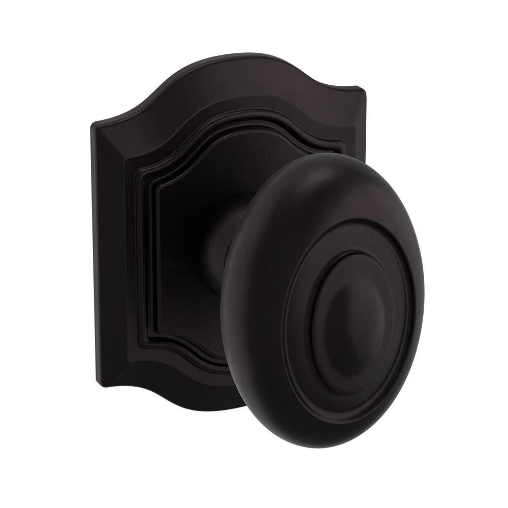 Single Dummy Bethpage Door Knob with Bethpage Rose in Oil Rubbed Bronze