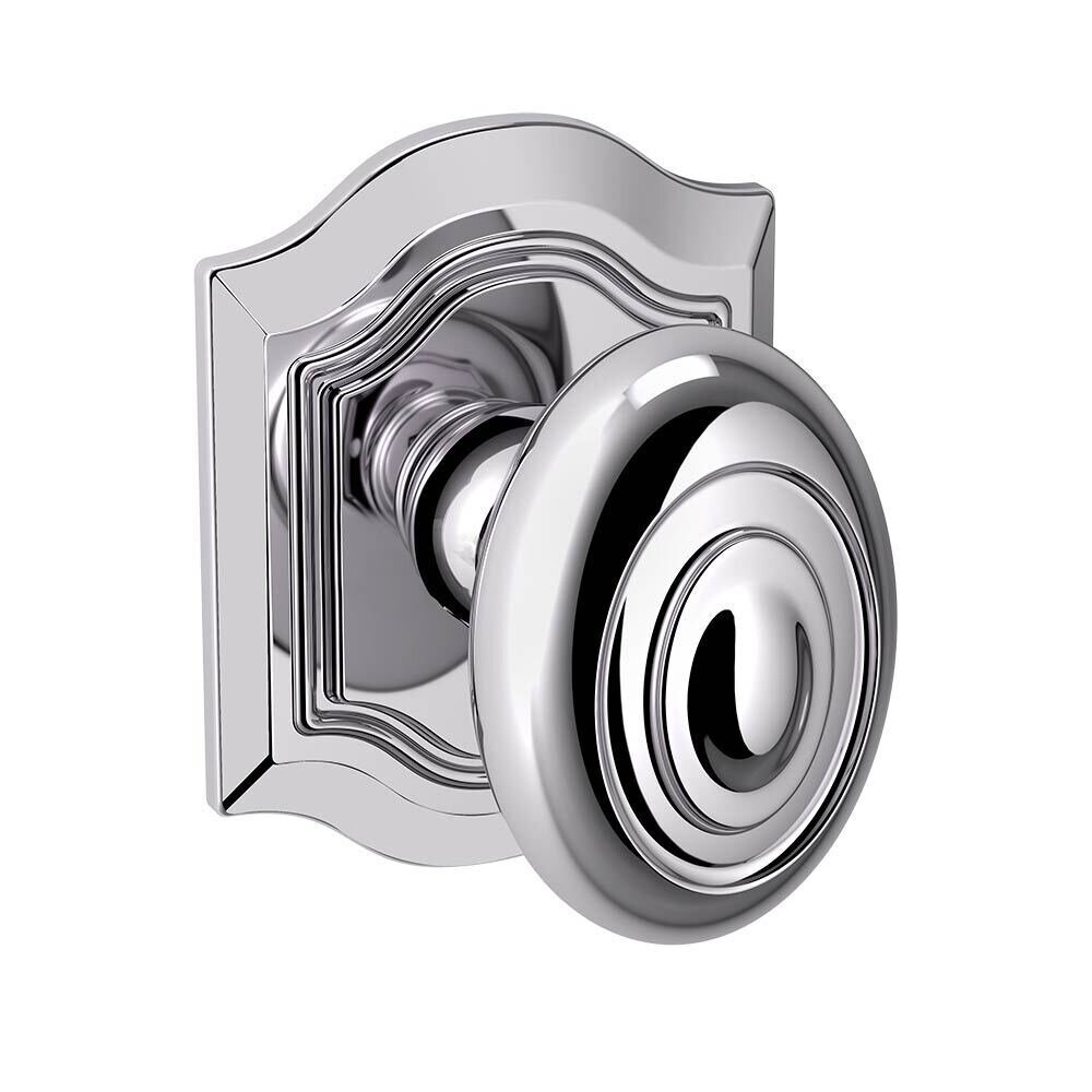 Passage Bethpage Door Knob with Bethpage Rose in Polished Chrome