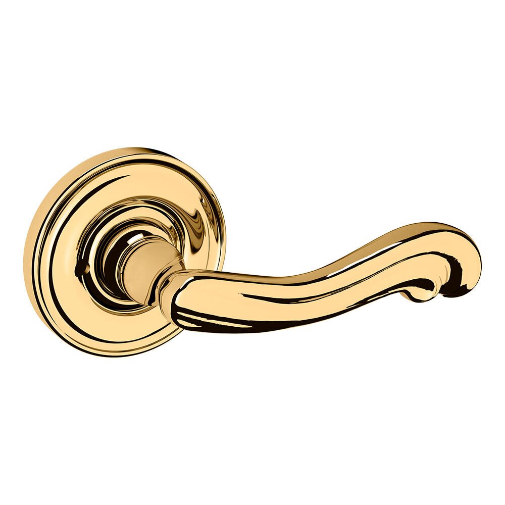 Privacy 5108 Estate Lever with 5048 Rose in Lifetime Pvd Polished Brass