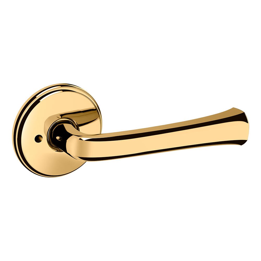 Privacy 5112 Estate Lever with 5075 Rose in Lifetime Pvd Polished Brass