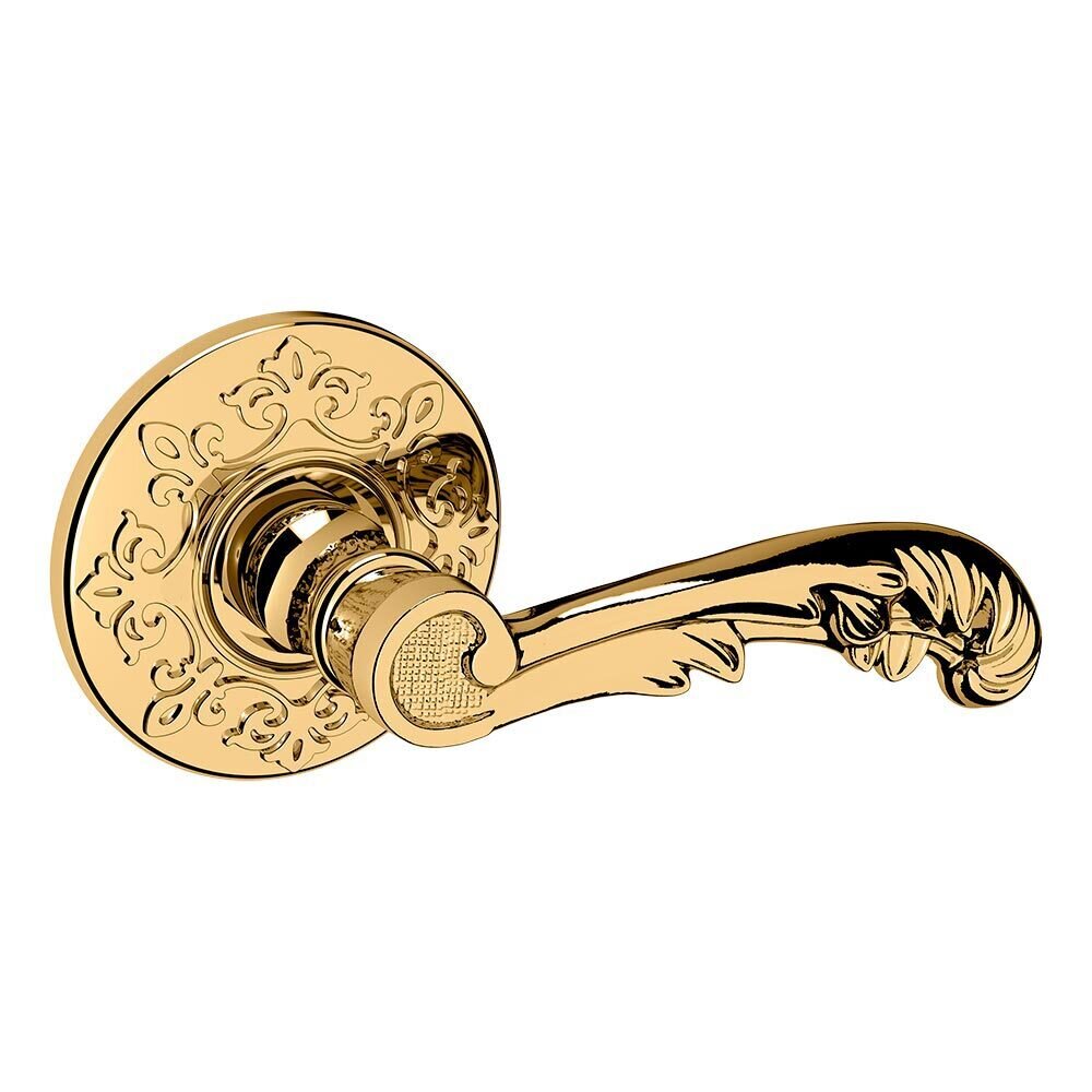 Single Dummy Right Handed 5121 Estate Lever with R012 Rose in Lifetime Pvd Polished Brass