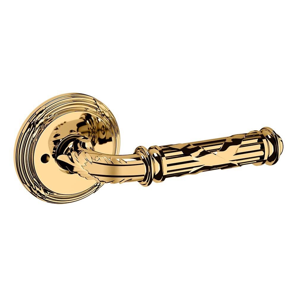 Privacy 5122 Estate Lever with 5021 Rose in Unlacquered Brass