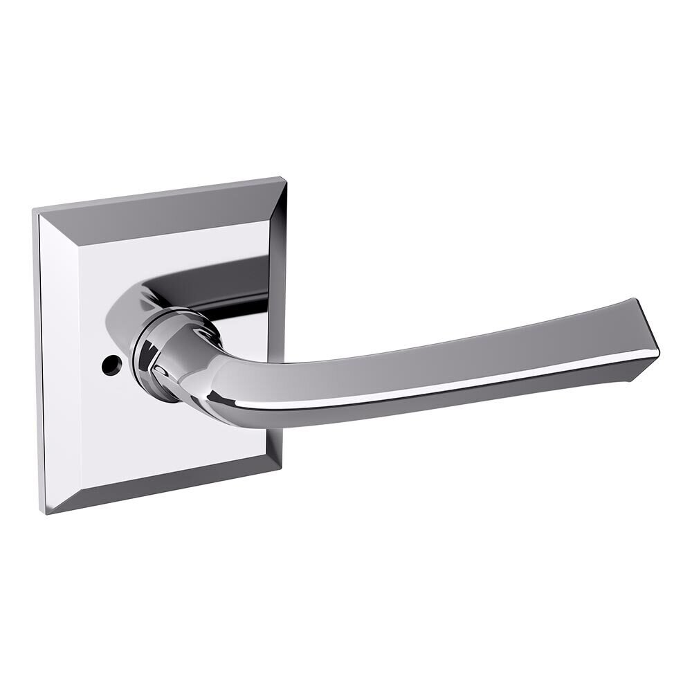 Privacy 5141 Estate Lever with R033 Rose in Polished Chrome