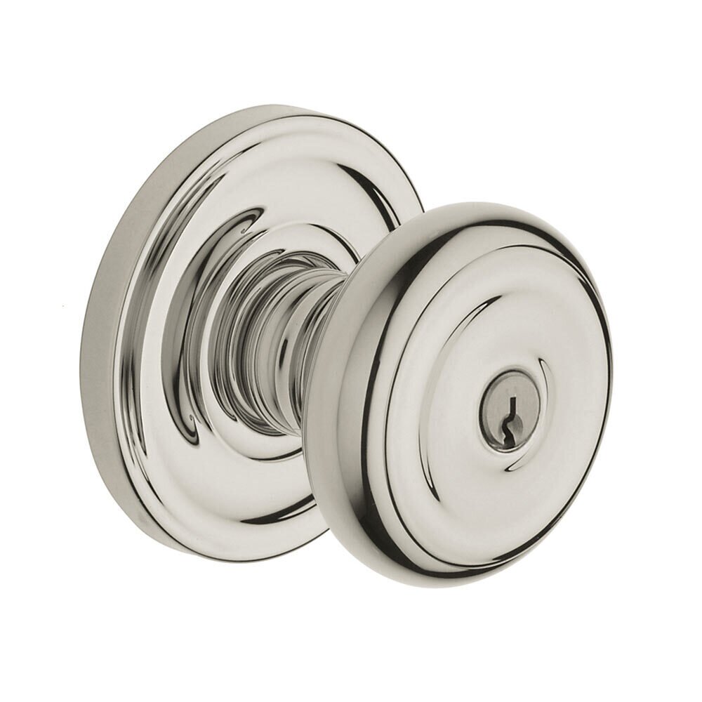 Keyed Entry Classic Rose with 5210 Colonial Knob in Lifetime Pvd Polished Nickel