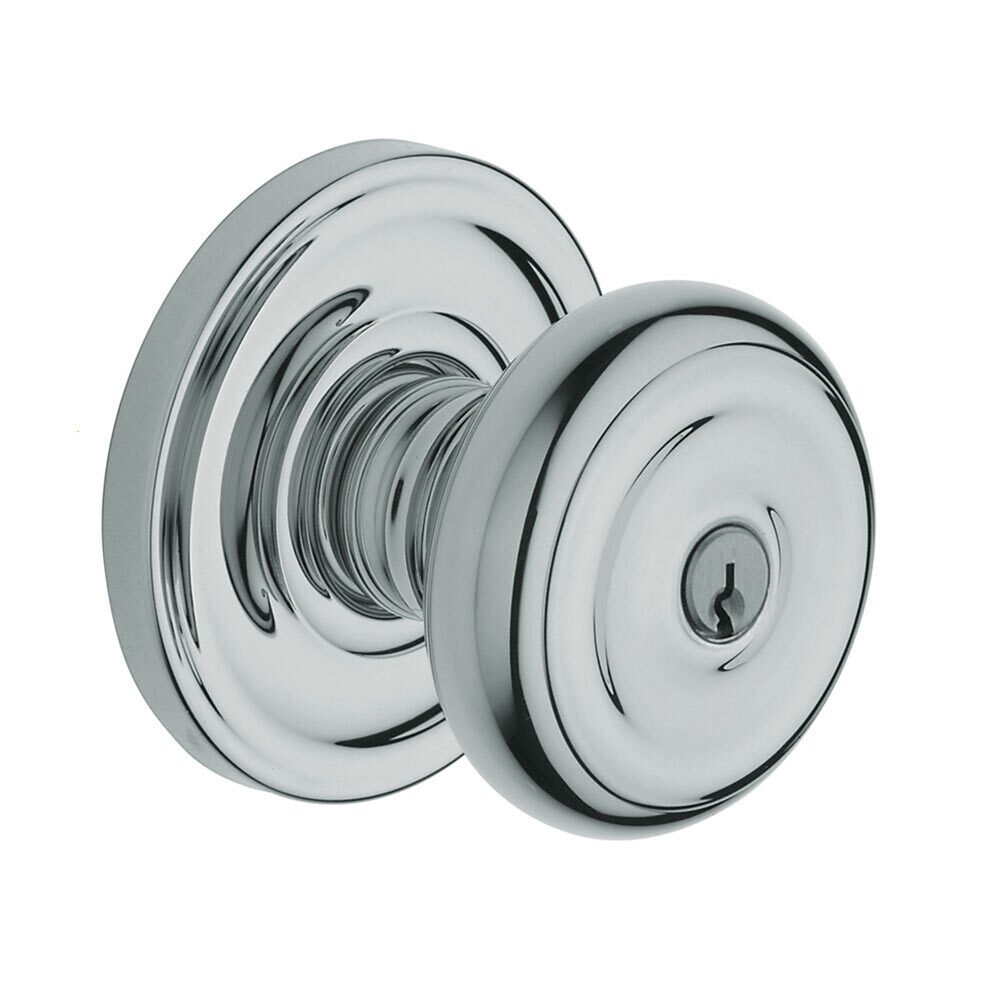 Keyed Entry Classic Rose with 5210 Colonial Knob in Polished Chrome