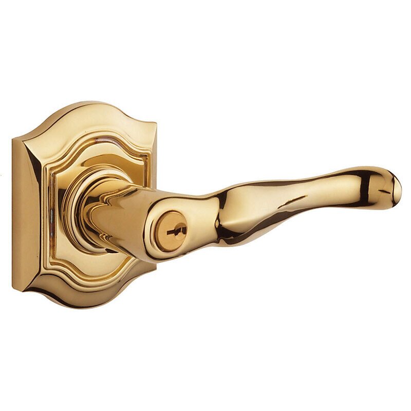 Keyed Bethpage Lever in Lifetime Pvd Polished Brass