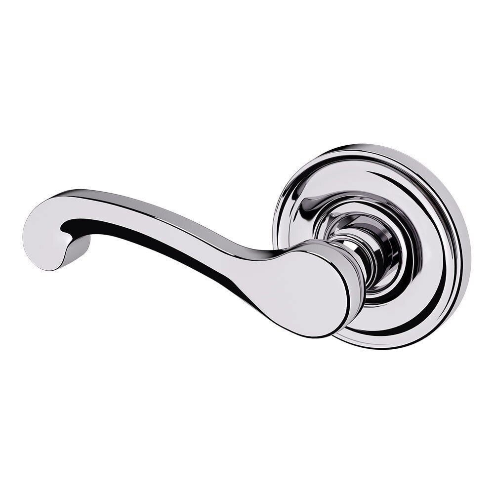 Left Handed Single Dummy Classic Door Lever with Classic Rose in Polished Chrome