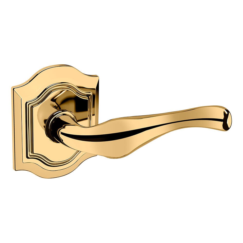 Passage Bethpage Door Lever with Bethpage Rose in Lifetime Pvd Polished Brass