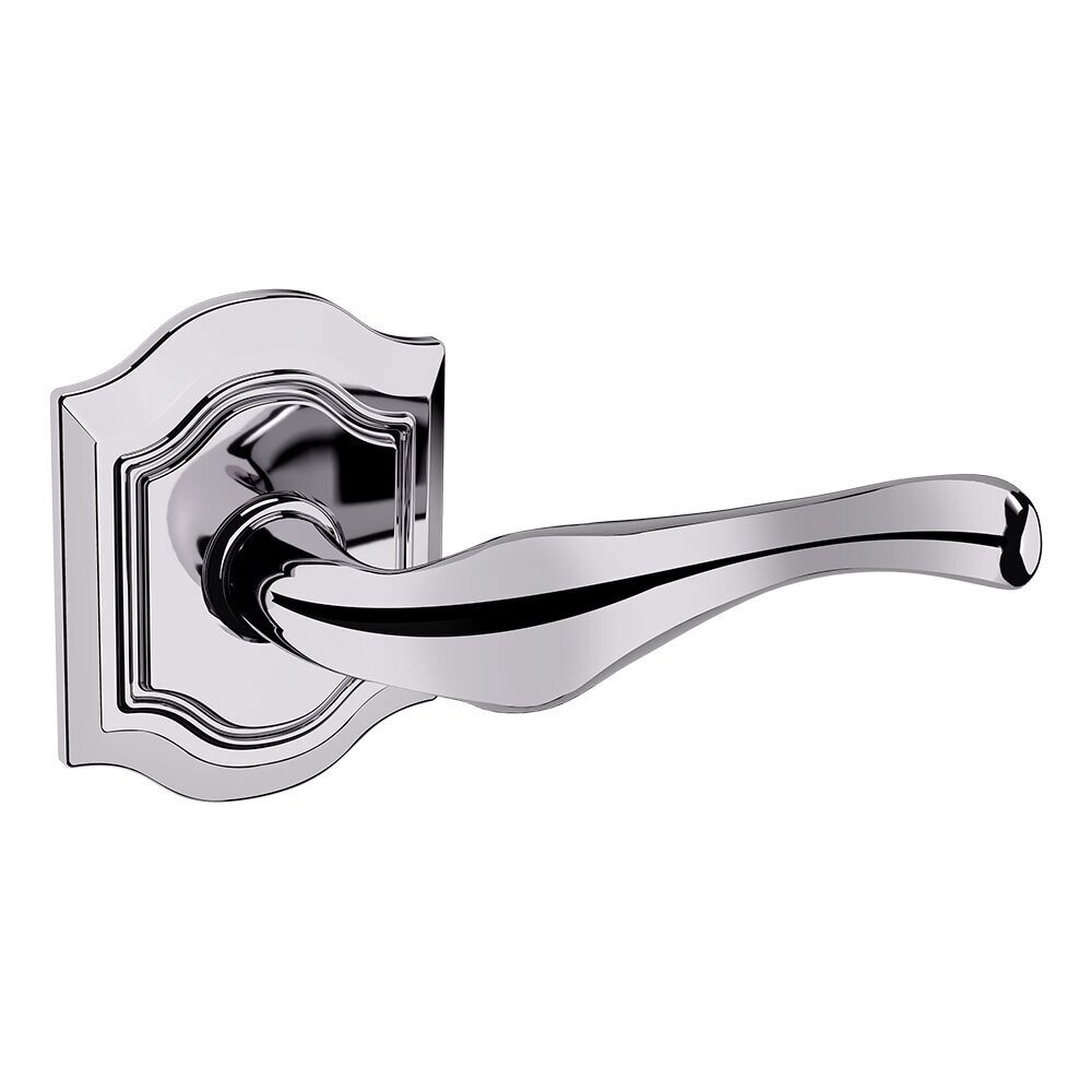 Passage Bethpage Door Lever with Bethpage Rose in Polished Chrome