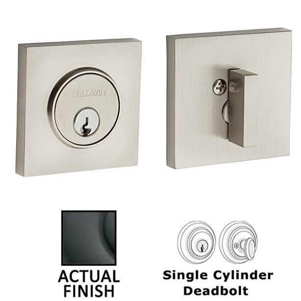 Contemporary Square Single Cylinder Deadbolt in Oil Rubbed Bronze