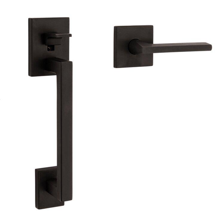 Sectional Single Cylinder Handleset With Left Handed Interior Lever in Oil Rubbed Bronze