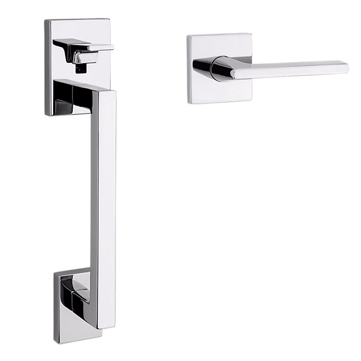 Sectional Full Dummy Handleset With Left Handed Interior Lever in Polished Chrome