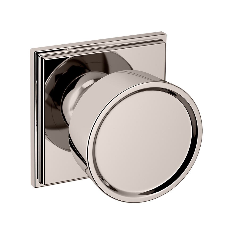 Dummy Set 2 1/4" Round Hollywood Hills Knob with R050 Square Rose in Lifetime Pvd Polished Nickel