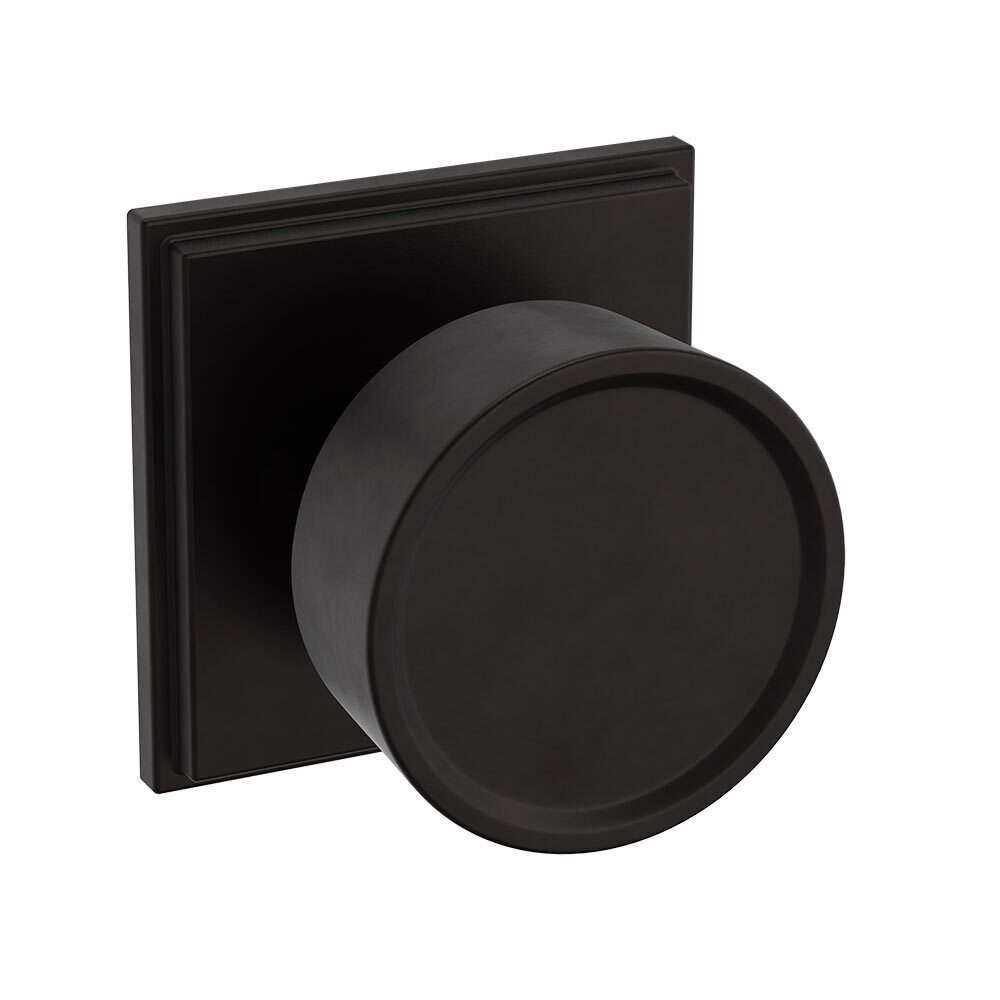 Passage 2 1/4" Round Hollywood Hills Knob with R050 Square Rose in Oil Rubbed Bronze