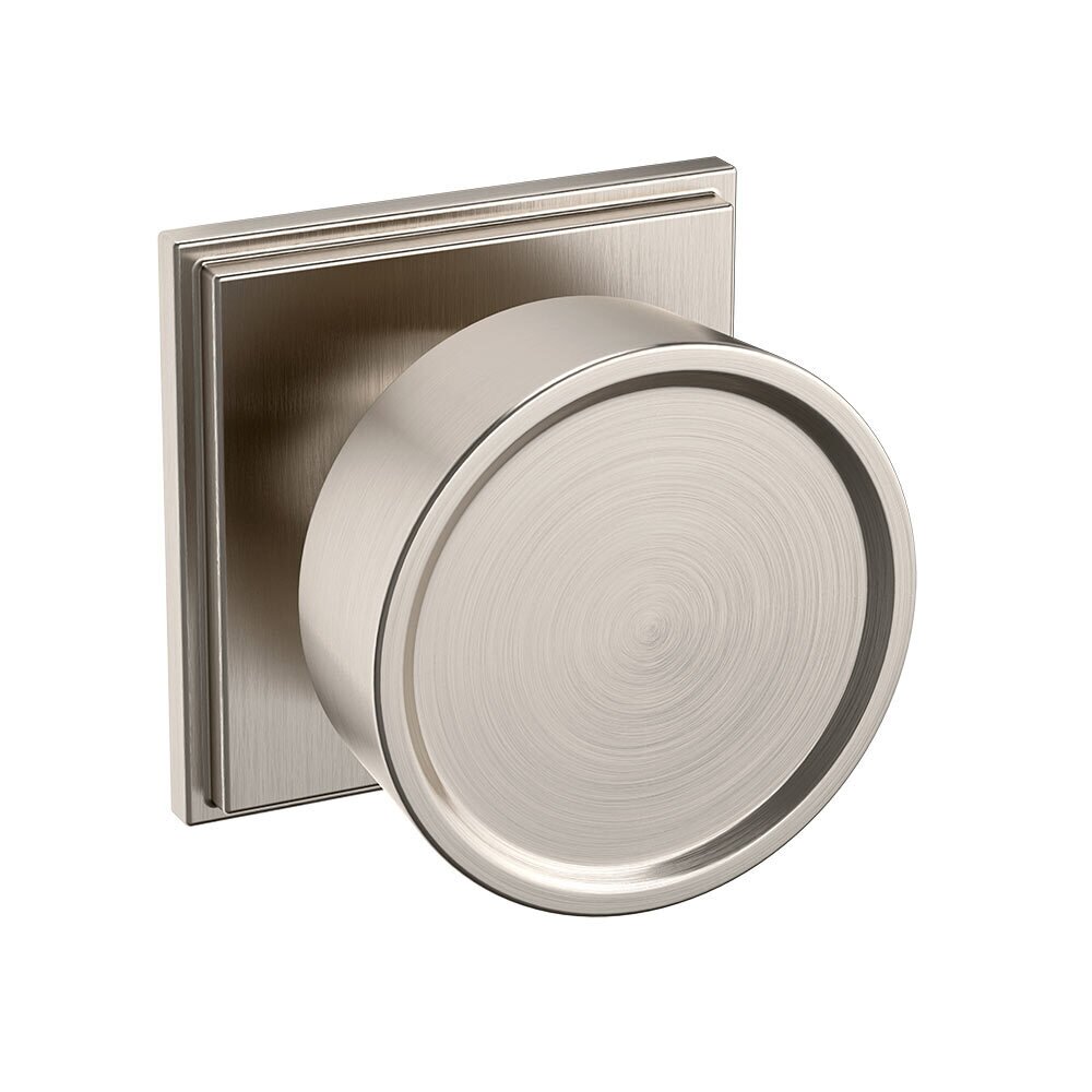 Dummy Set 2 1/2" Round Hollywood Hills Knob with R050 Square Rose in Lifetime Pvd Satin Nickel