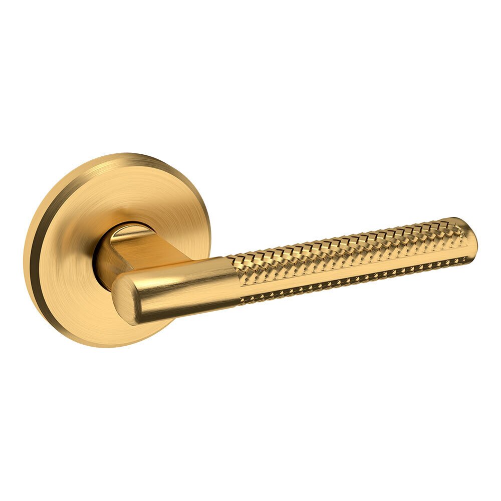 Dummy Set L015 Knurled Estate Lever with R016 Rose in PVD Lifetime Satin Brass