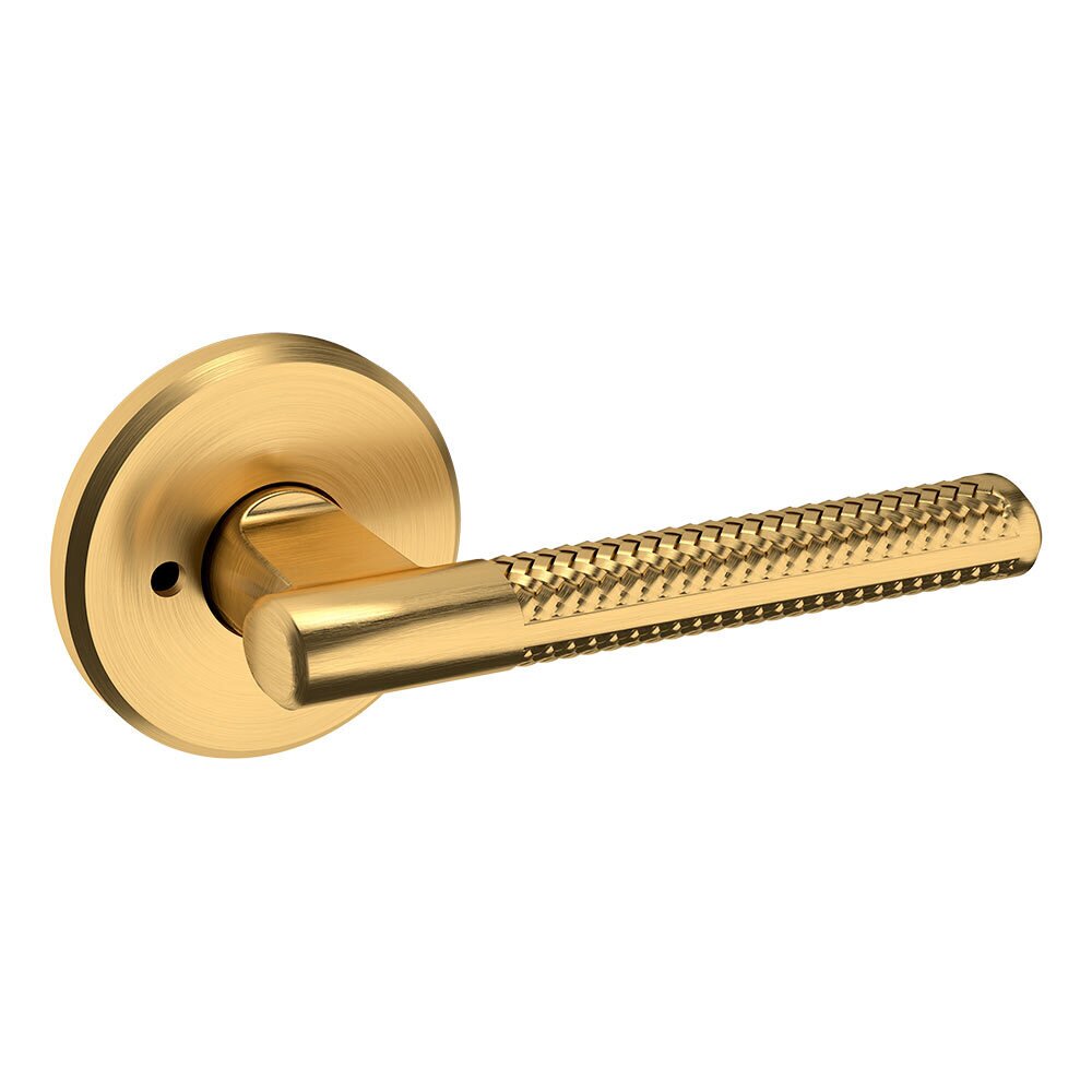 Privacy L015 Knurled Estate Lever with R016 Rose in PVD Lifetime Satin Brass