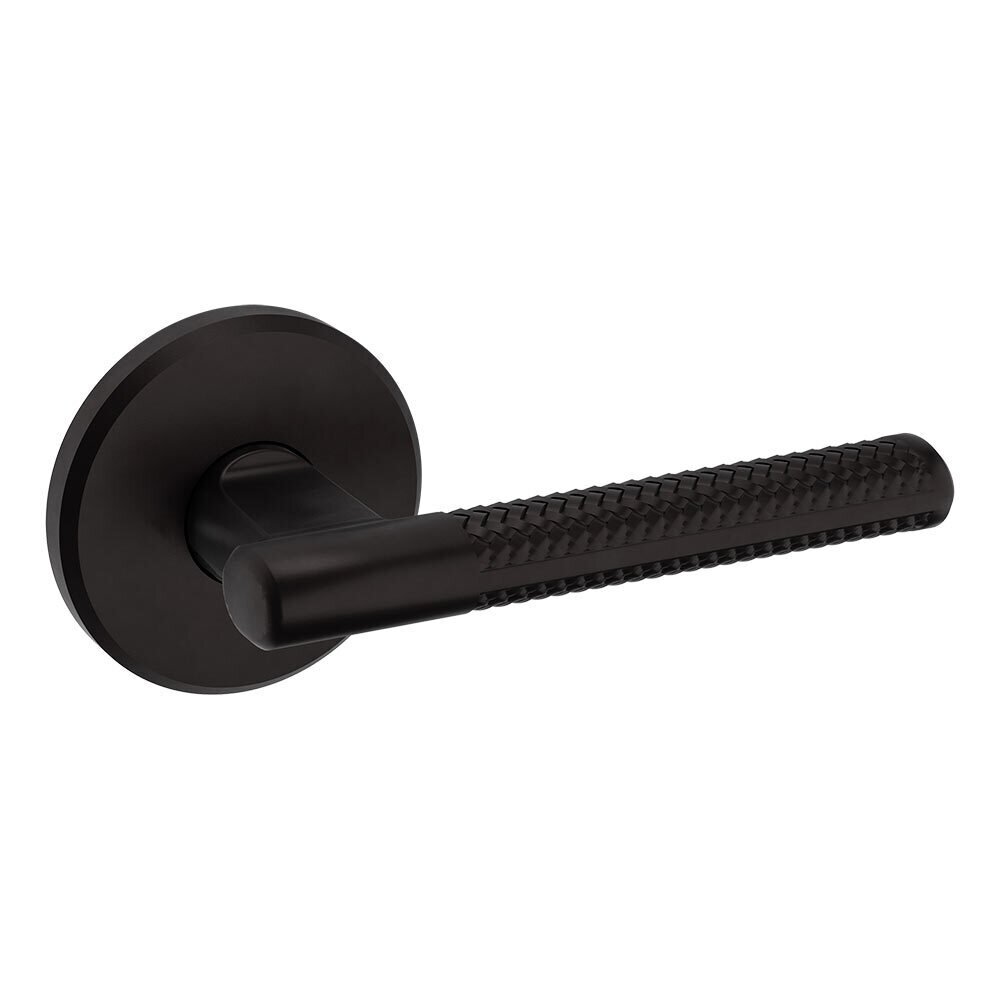 Passage L015 Knurled Estate Lever with R016 Rose in Oil Rubbed Bronze