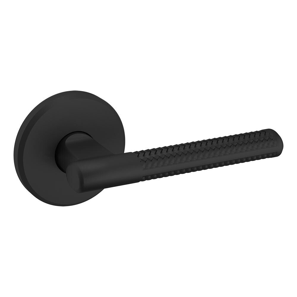 Passage L015 Knurled Estate Lever with R016 Rose in Satin Black