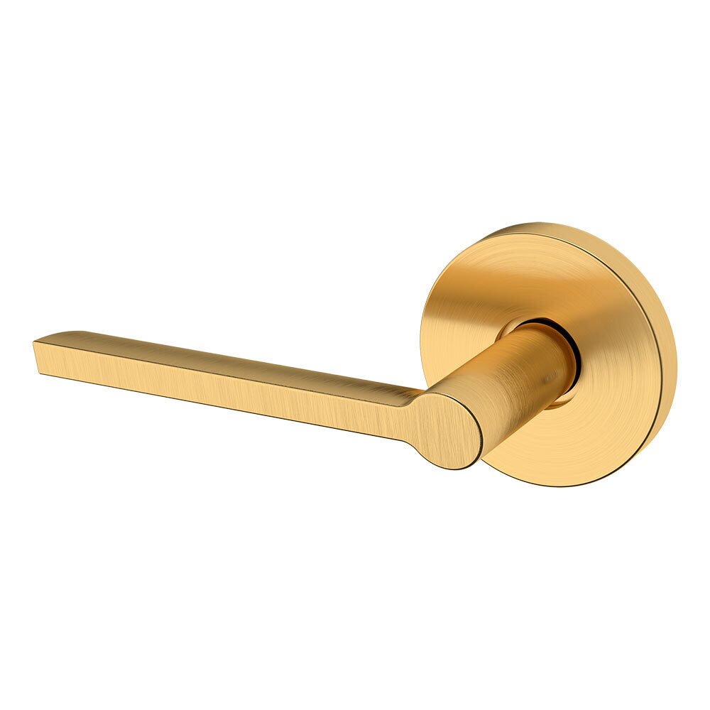 Single Dummy Left Handed L020 Estate Lever with 5046 Rose in PVD Lifetime Satin Brass