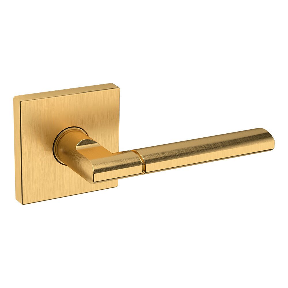 Dummy Set L021 Estate Lever with R017 Square Rose in PVD Lifetime Satin Brass