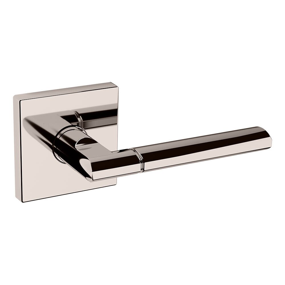 Dummy Set L021 Estate Lever with R017 Square Rose in Lifetime Pvd Polished Nickel