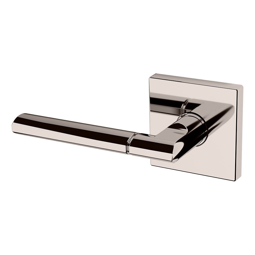 Single Dummy Left Handed L021 Estate Lever with R017 Square Rose in Lifetime Pvd Polished Nickel
