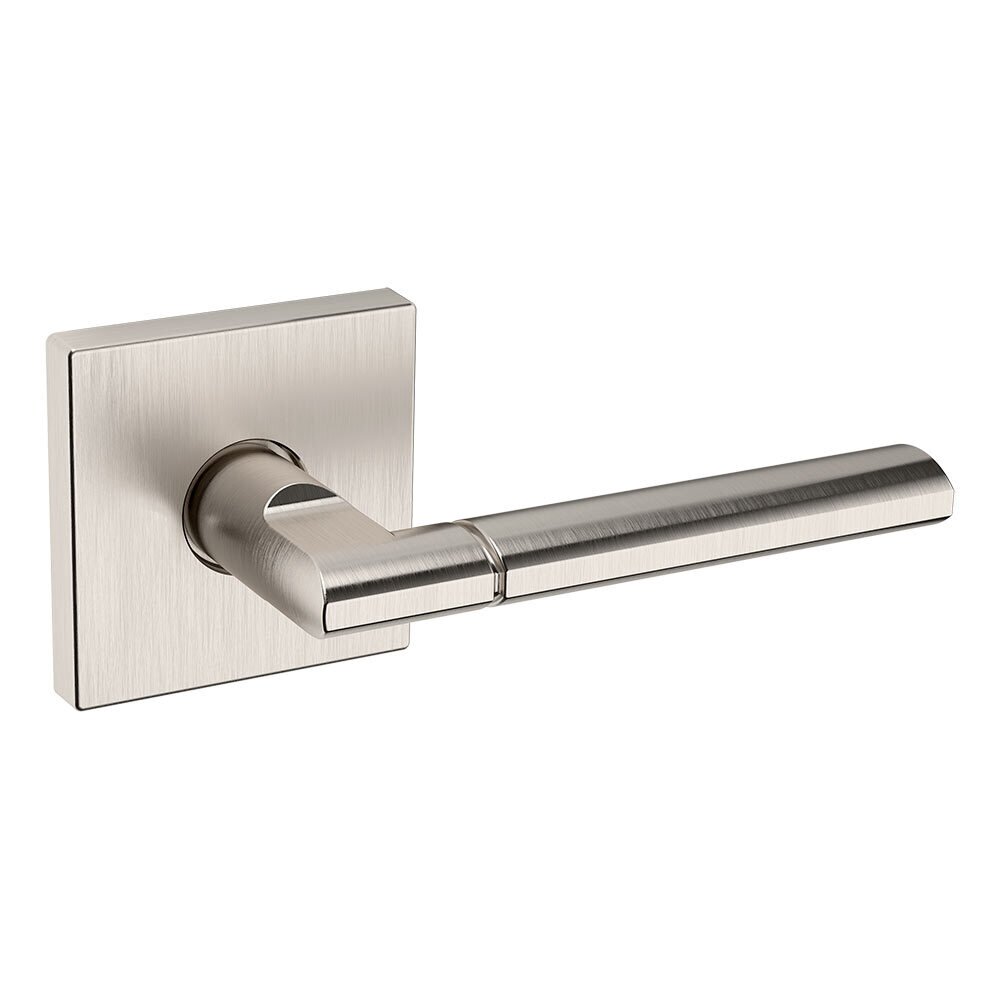 Dummy Set L021 Estate Lever with R017 Square Rose in Lifetime Pvd Satin Nickel