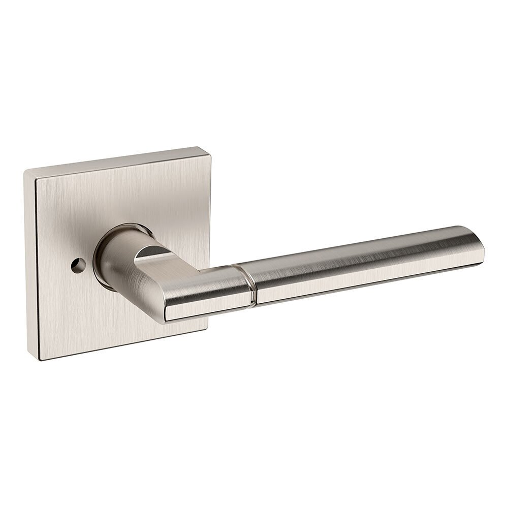 Privacy L021 Estate Lever with R017 Square Rose in Lifetime Pvd Satin Nickel