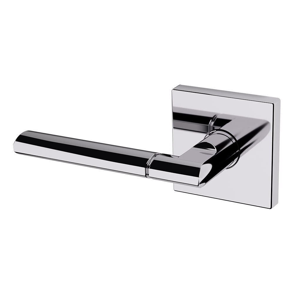 Single Dummy Left Handed L021 Estate Lever with R017 Square Rose in Polished Chrome