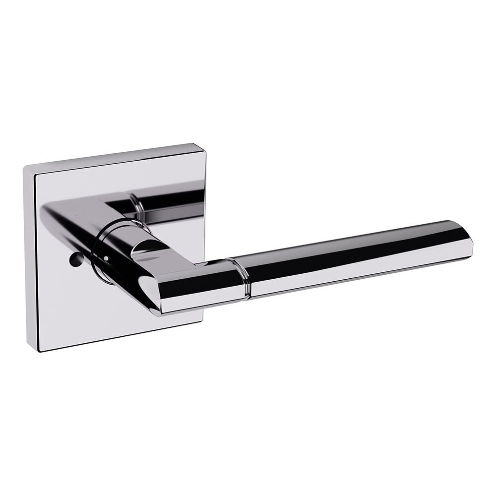 Privacy L021 Estate Lever with R017 Square Rose in Polished Chrome
