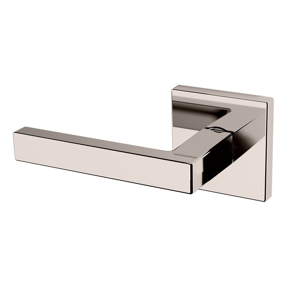 Single Dummy Left Handed L023 Estate Lever with R017 Square Rose in Lifetime Pvd Polished Nickel