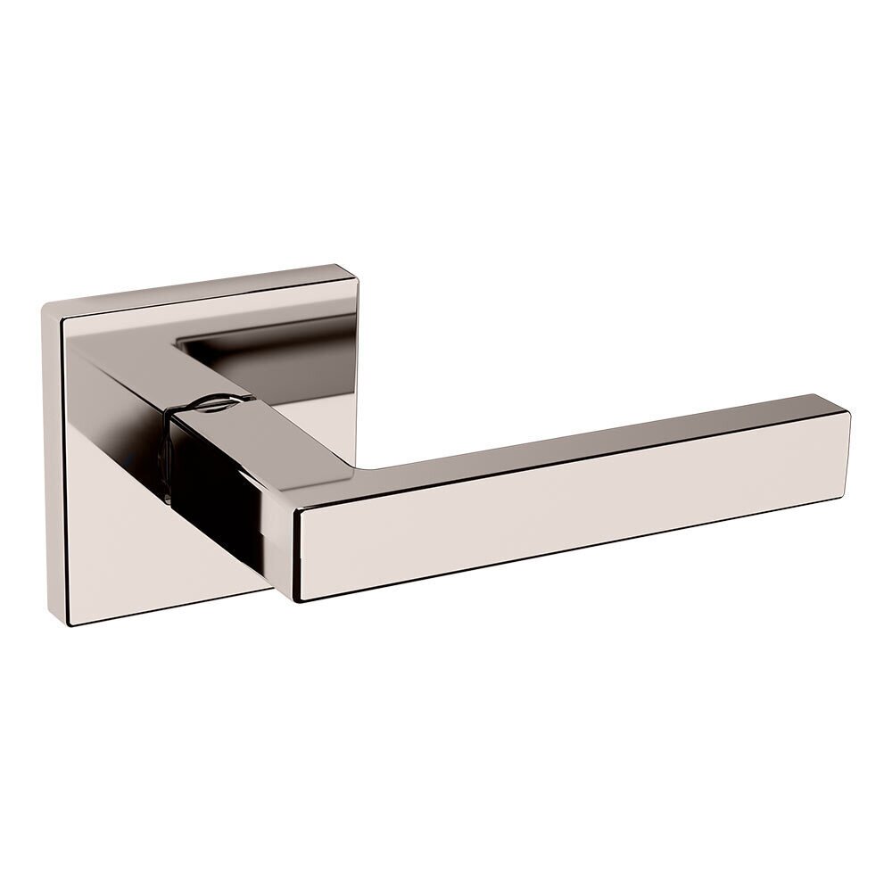 Passage L023 Estate Lever with R017 Square Rose in Lifetime Pvd Polished Nickel