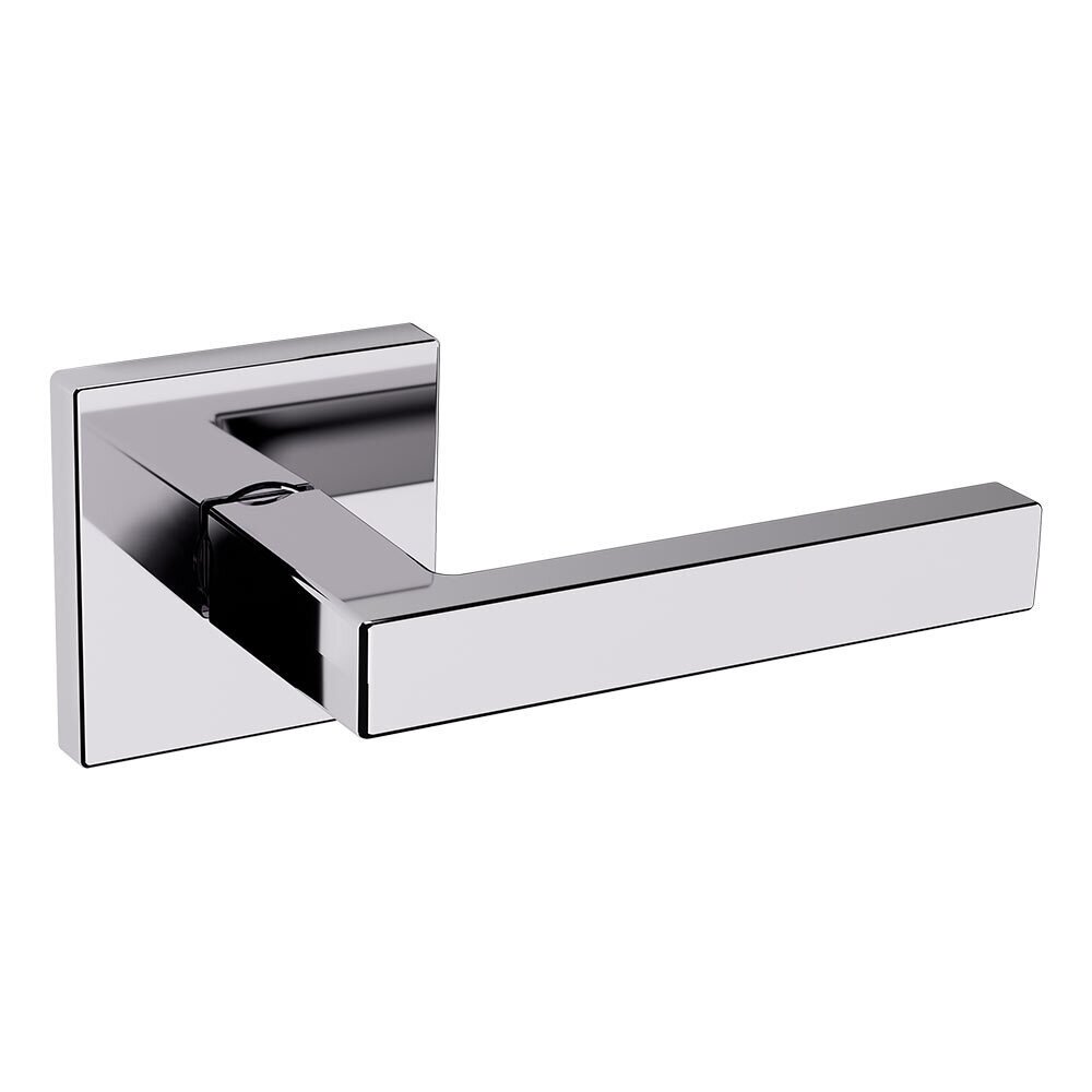 Passage L023 Estate Lever with R017 Square Rose in Polished Chrome