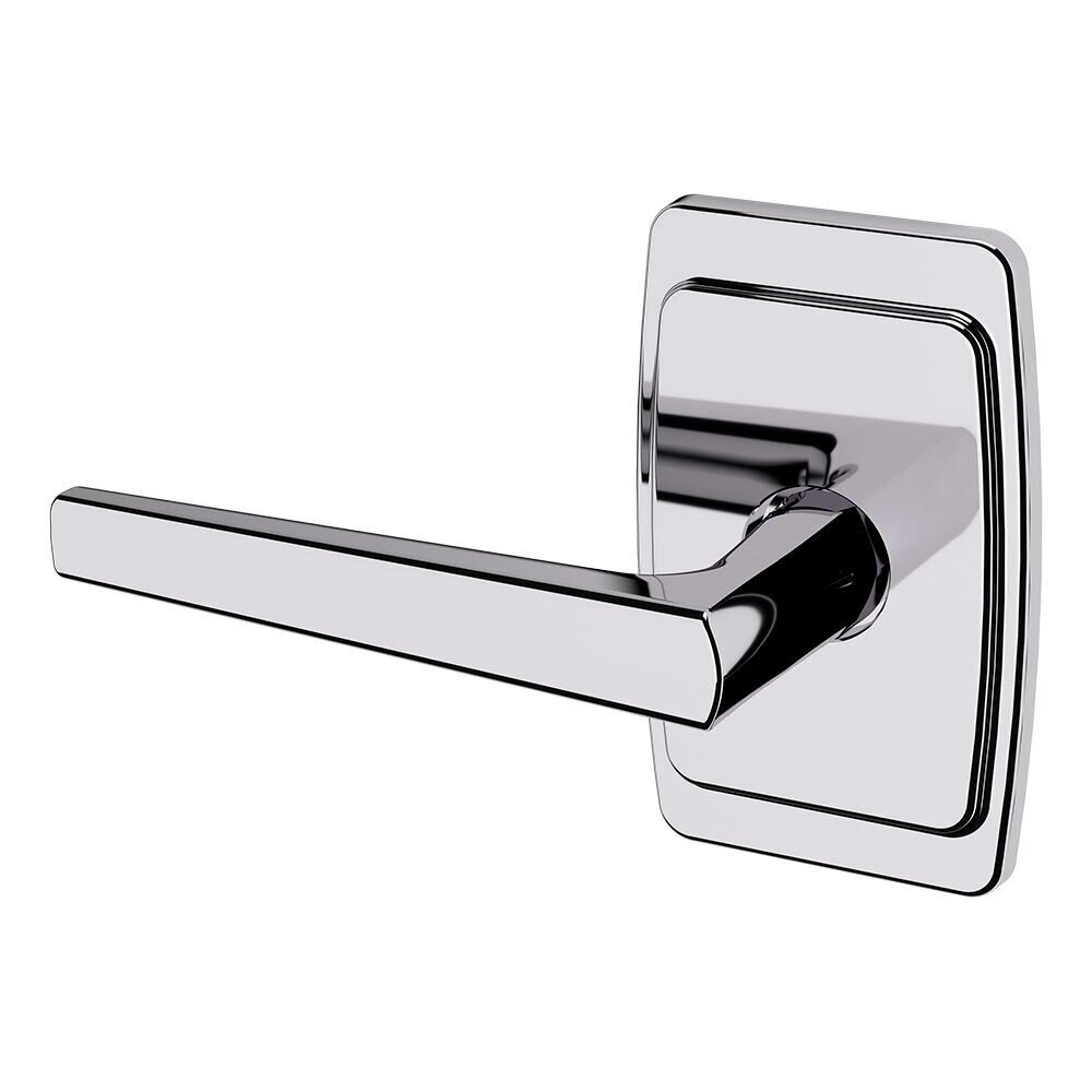 Single Dummy Left Handed L024 Estate Lever with R046 Rose in Polished Chrome