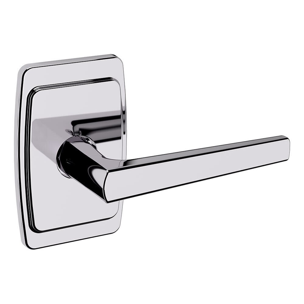 Passage L024 Estate Lever with R046 Rose in Polished Chrome