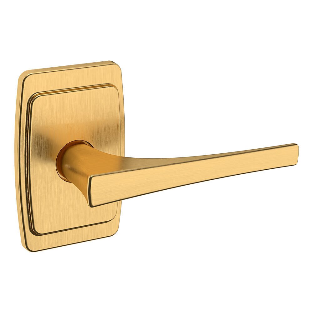 Single Dummy Right Handed L025 Estate Lever with R046 Rose in PVD Lifetime Satin Brass