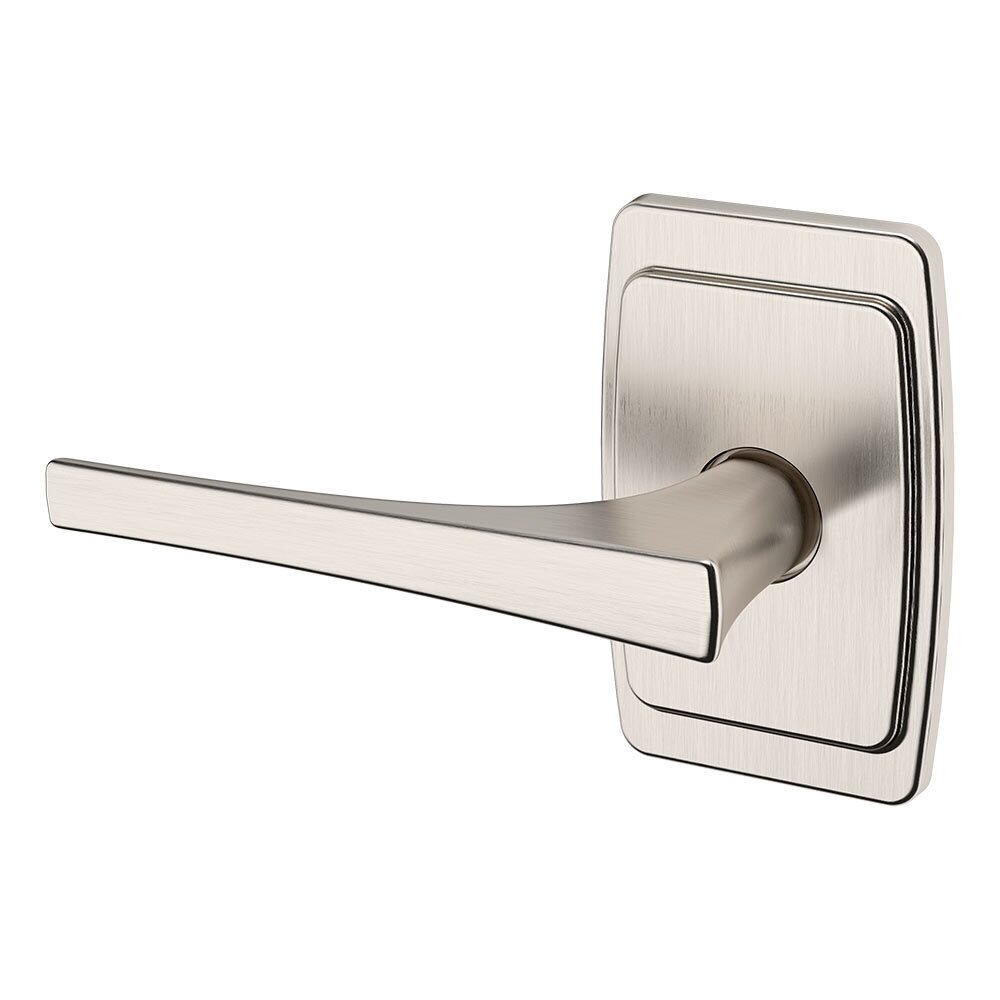 Single Dummy Left Handed L025 Estate Lever with R046 Rose in Satin Nickel