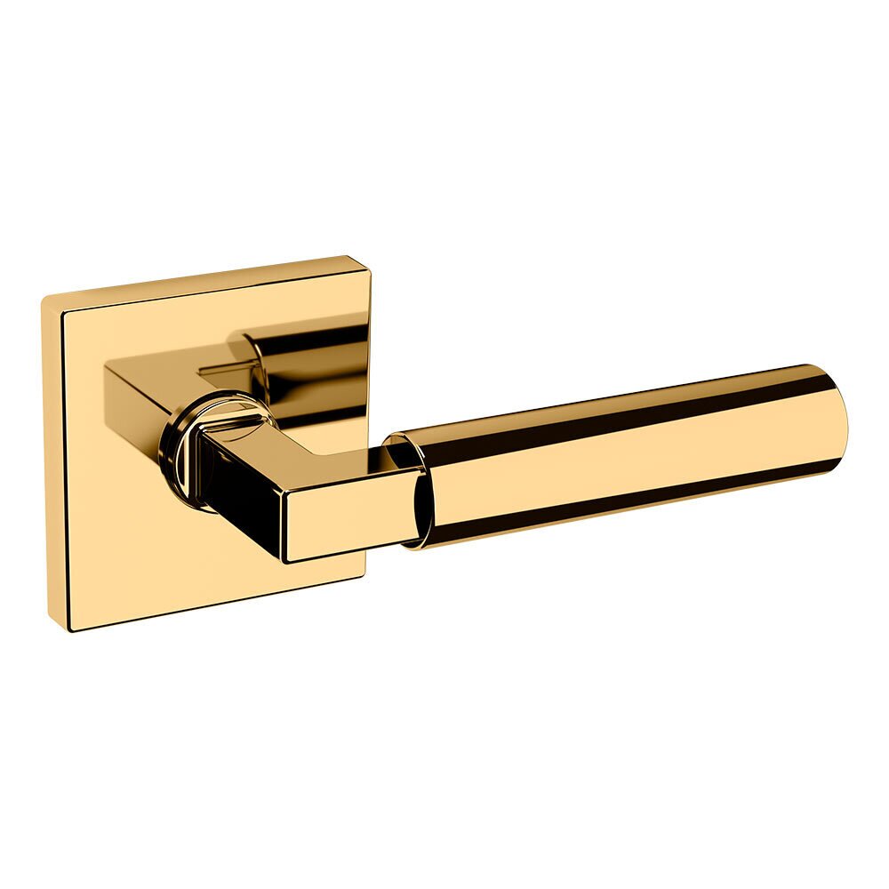 Dummy Set L029 Estate Lever with R017 Square Rose in Unlacquered Brass