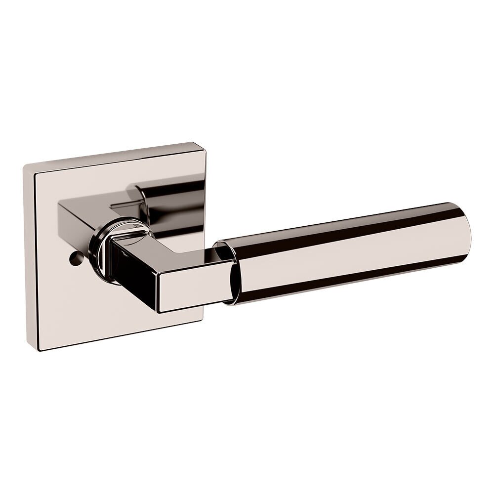 Privacy L029 Estate Lever with R017 Square Rose in Lifetime Pvd Polished Nickel