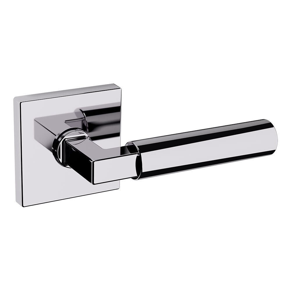 Passage L029 Estate Lever with R017 Square Rose in Polished Chrome