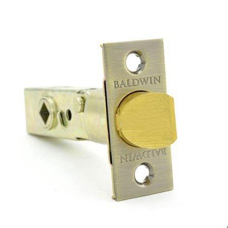 Keyed Adjustable Latch for Tubular Handlesets in Satin Brass and Black