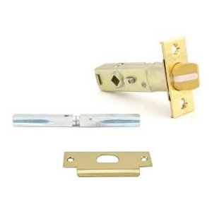 Privacy Knob Replacement Latch with ASA Strike in Lifetime Pvd Polished Brass