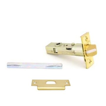 Privacy Knob Replacement Latch with ASA Strike in Unlacquered Brass