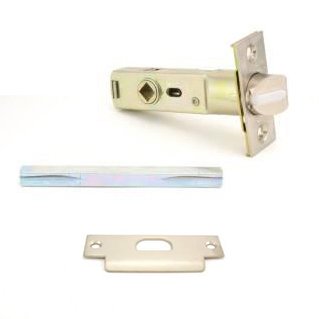 Privacy Lever Replacement Latch with ASA Strike in Lifetime Pvd Satin Nickel